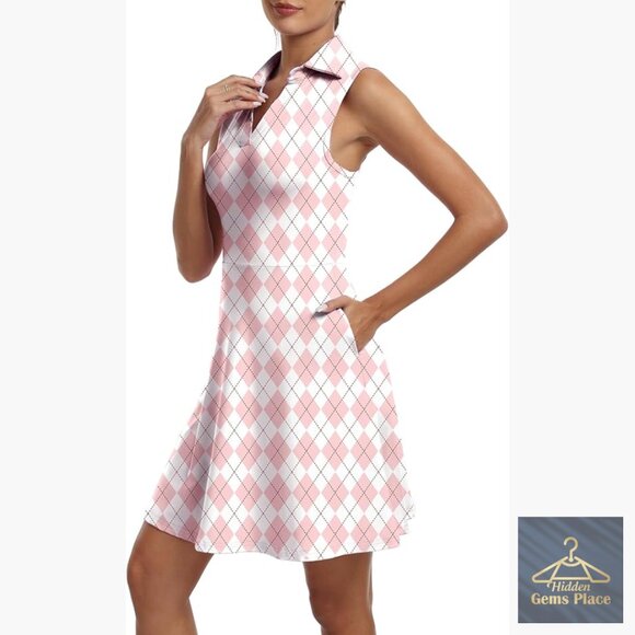 Other - Active Dress with Built-In Shorts, Polyester Spandex Blend, V-Neck